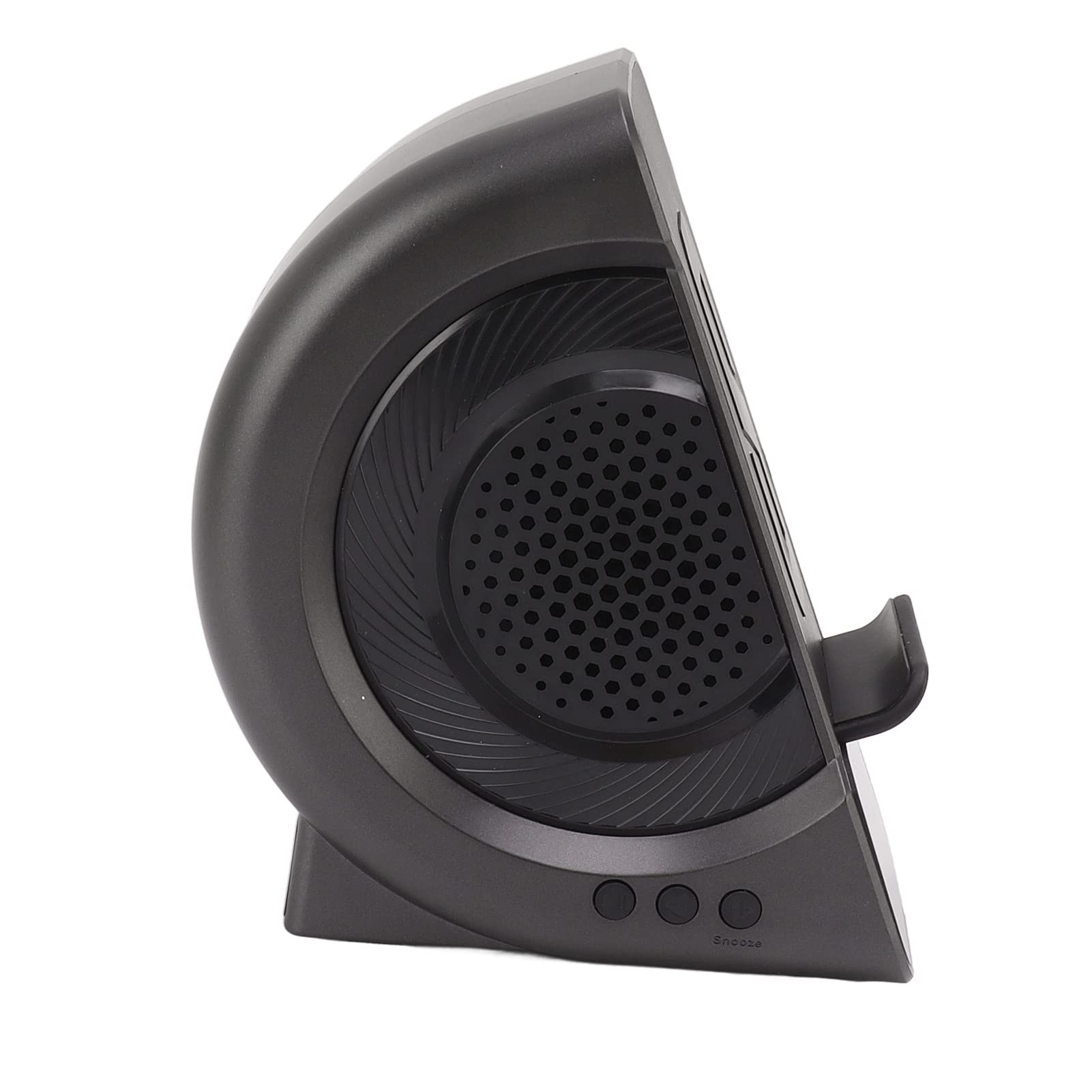 Speaker Clock Charing Station, 10W PC and ABS Speaker Alarm Clock Double Coil Design Double Charging Mode 12 Functions for Office (Iron Gray 10W)-image-2