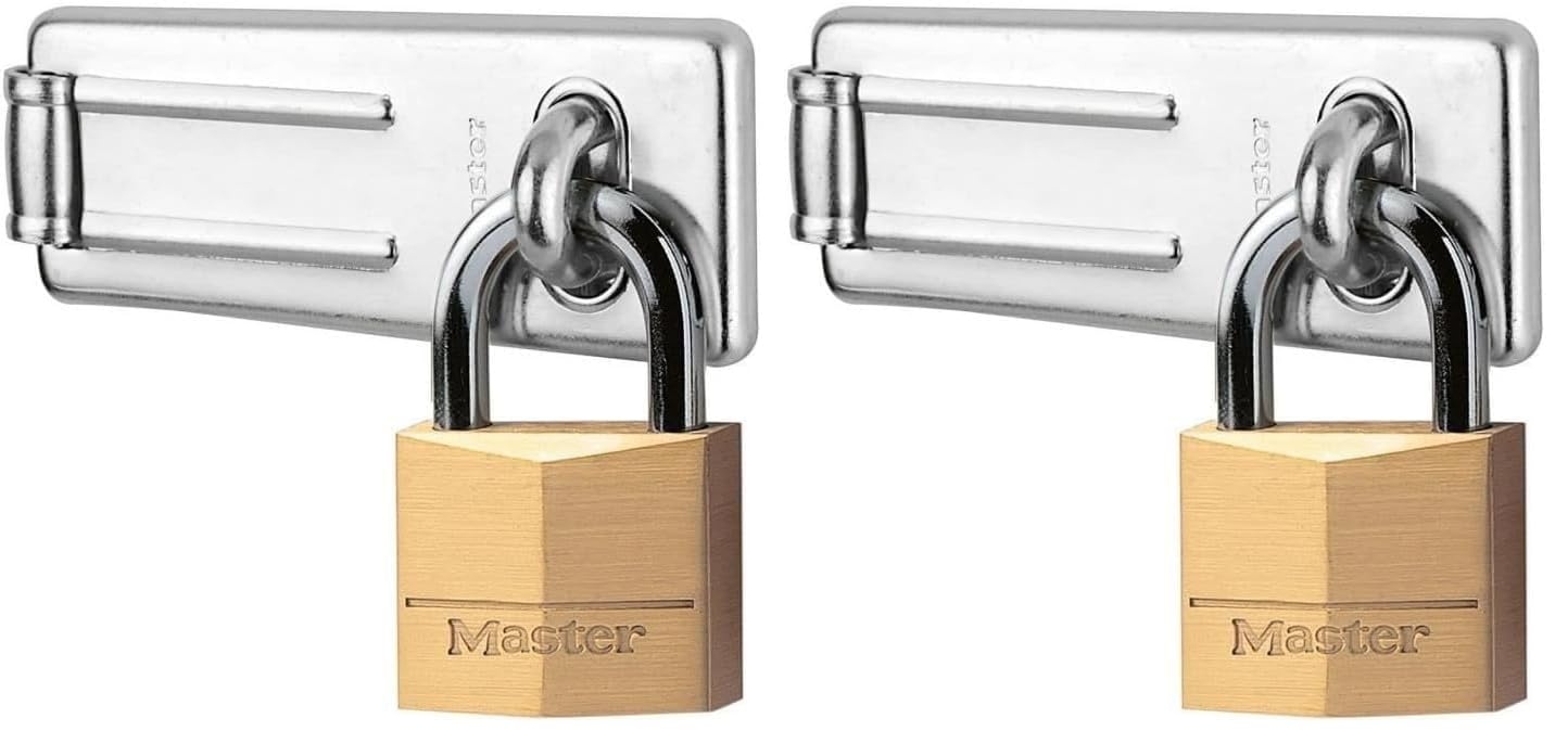 Moraillon de porte avec cadenas Master Lock 140703EURD pour box et garage