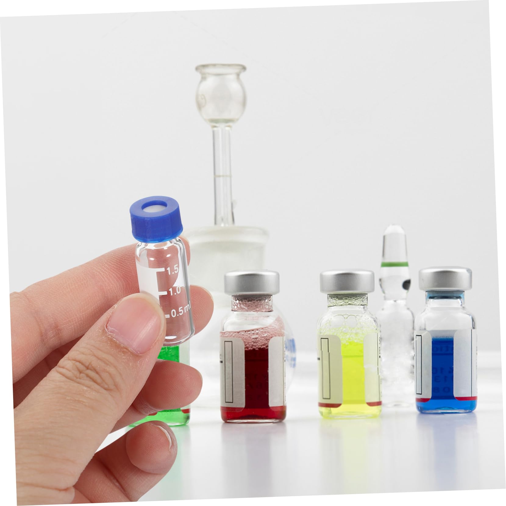 Gatuida 500piezas Frascos De Vidrio Tapa De Muestreo Transparentes Con Escala Botellas Pequeñas Para Almacenamiento De Muestras Para Laboratorio y Uso Doméstico