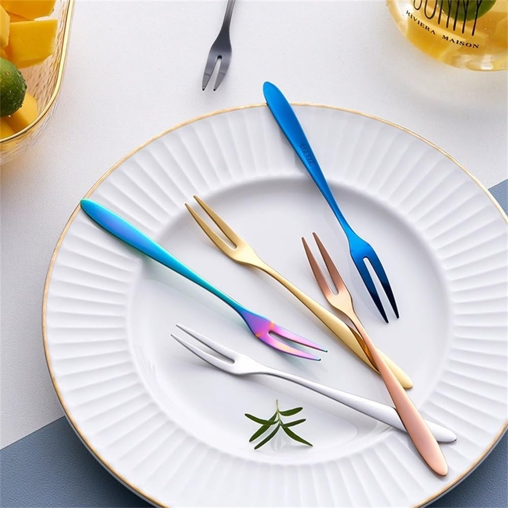 Stainless Fruit Forks Household Safety Dessert Cake Fork for Dessert Cake Cocktail