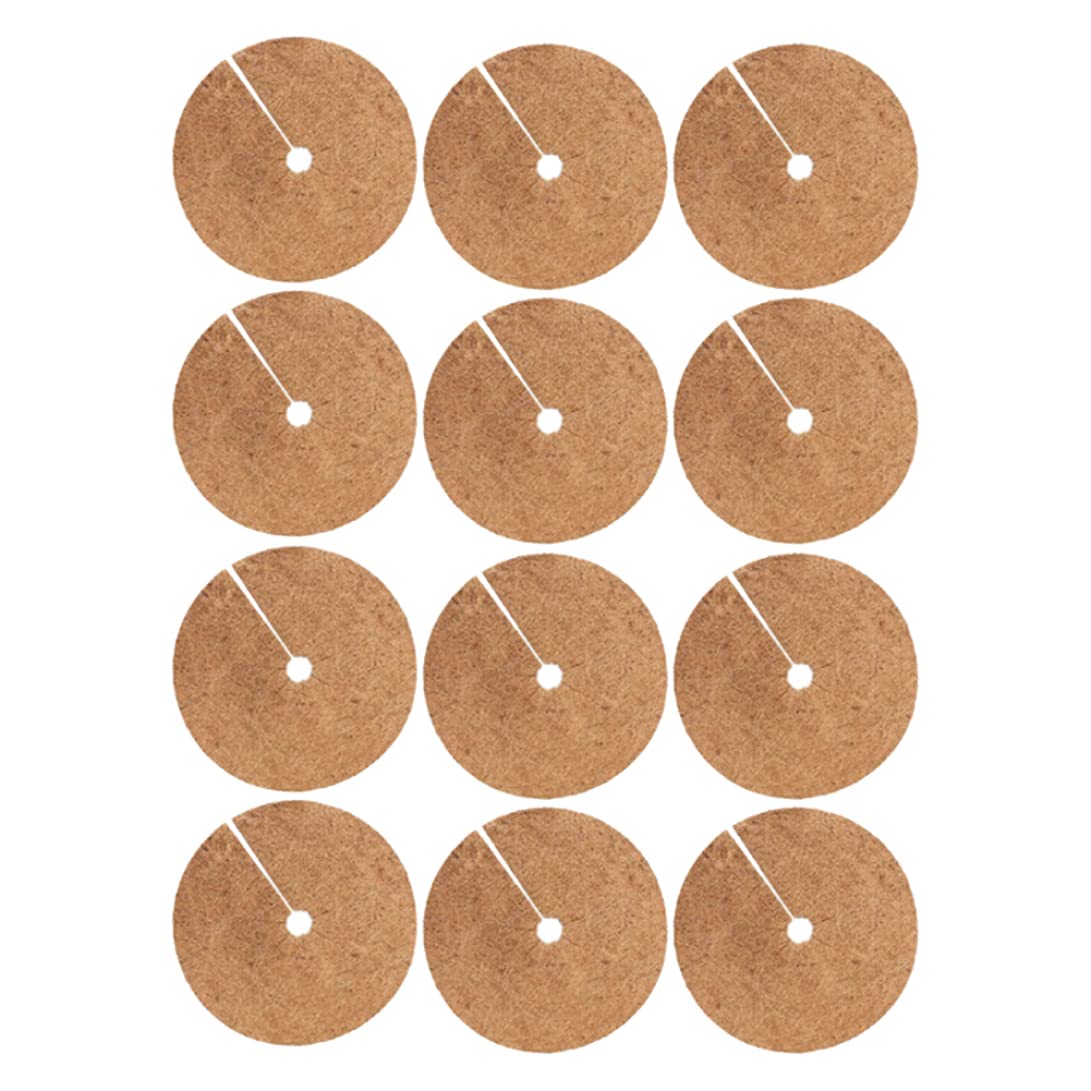 Mulches, Coconut Fibers Mulch Ring Tree Protector Mat Coco Coir Flower Pot Mulching Cover 20cm 12PCS