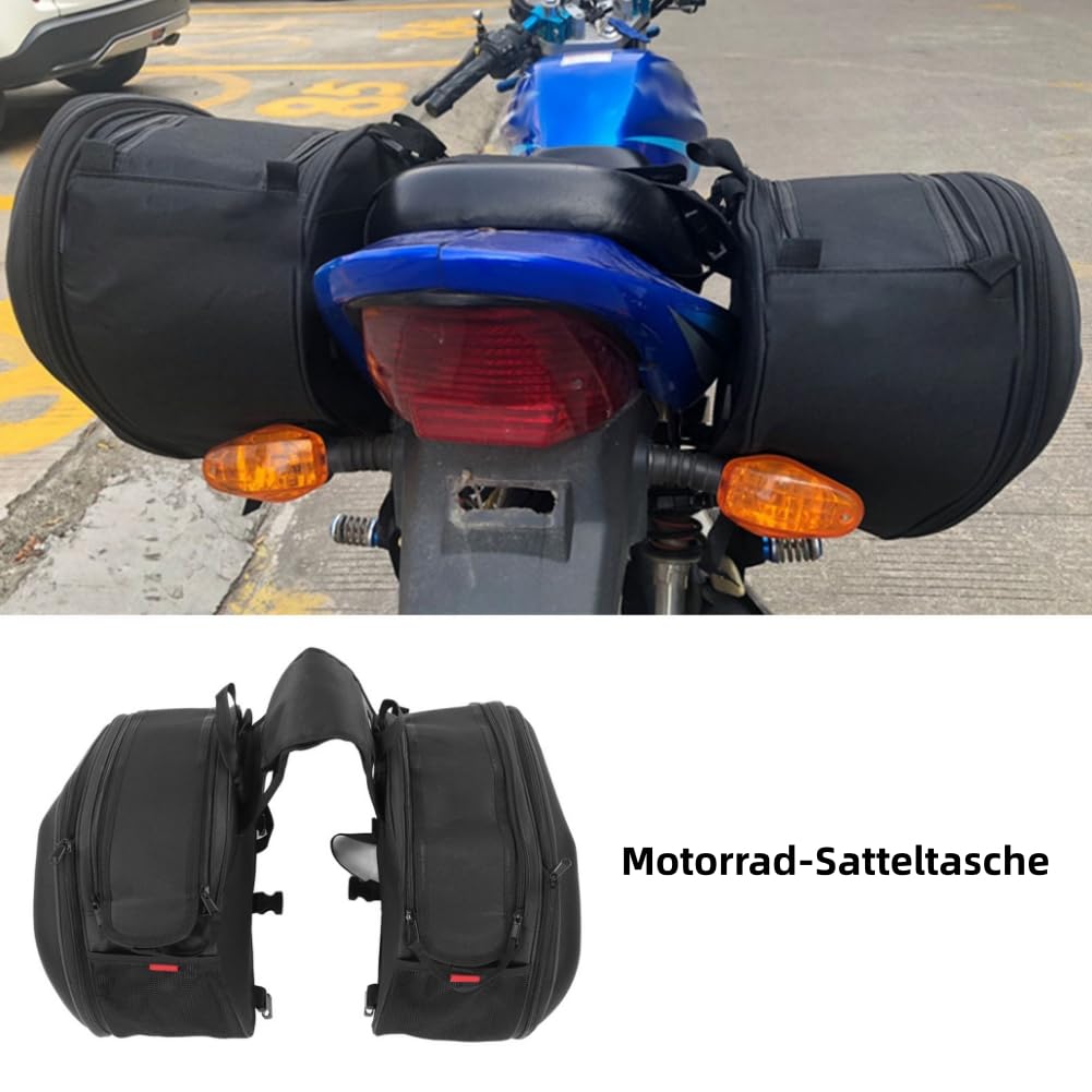 Borsa Sella Moto Impermeabile Tessuto Oxford 600D Grande Capacità Nero