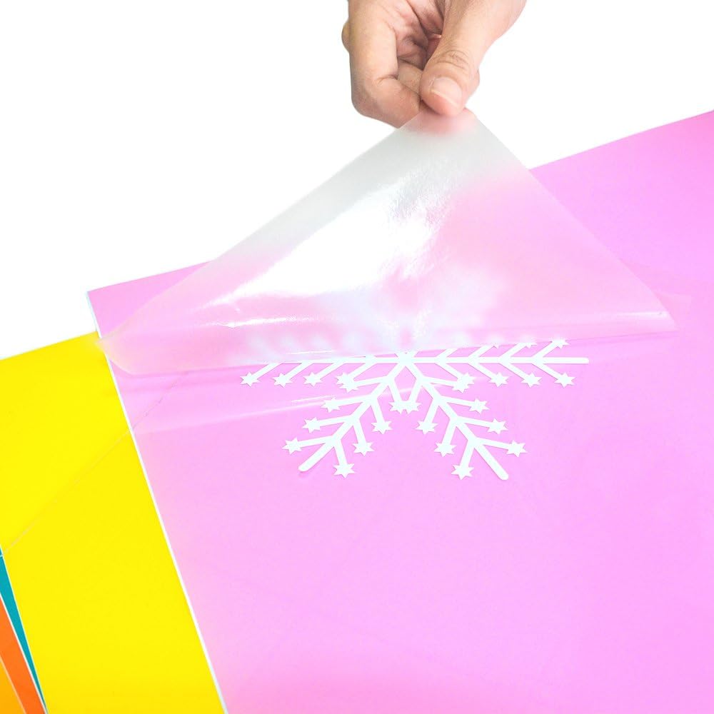 TECKWRAP 12"x12" Permanent Assorted Adhesive Vinyl Sheets (38 Sheets) for Craft Cutters, Letters, Decals and Sign Plotters (Included 4 Sheets of Transfer Paper)