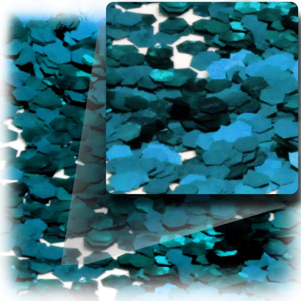 Large Hexagonal Turquoise Glitter Powder, 0.100in, 1oz by The Crafts Outlet
