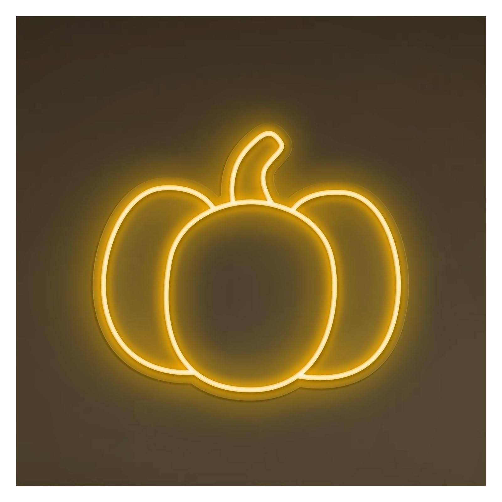 RONGCH Hanging Art Signs Pumpkin Neon Sign, Suitable for Horror House Decor with Brightness Adjustable 30cm(Yellow)