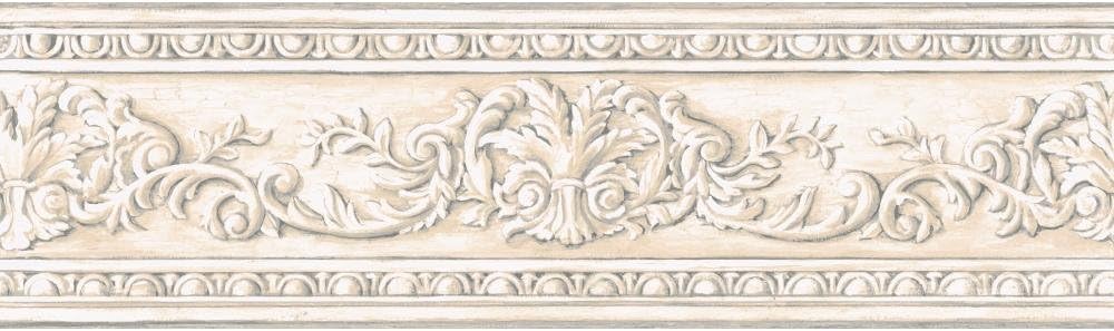RoomMates York Wallcoverings AZ5164BD Border Book Arch Fan Wallpaper Border, Off White/Cream