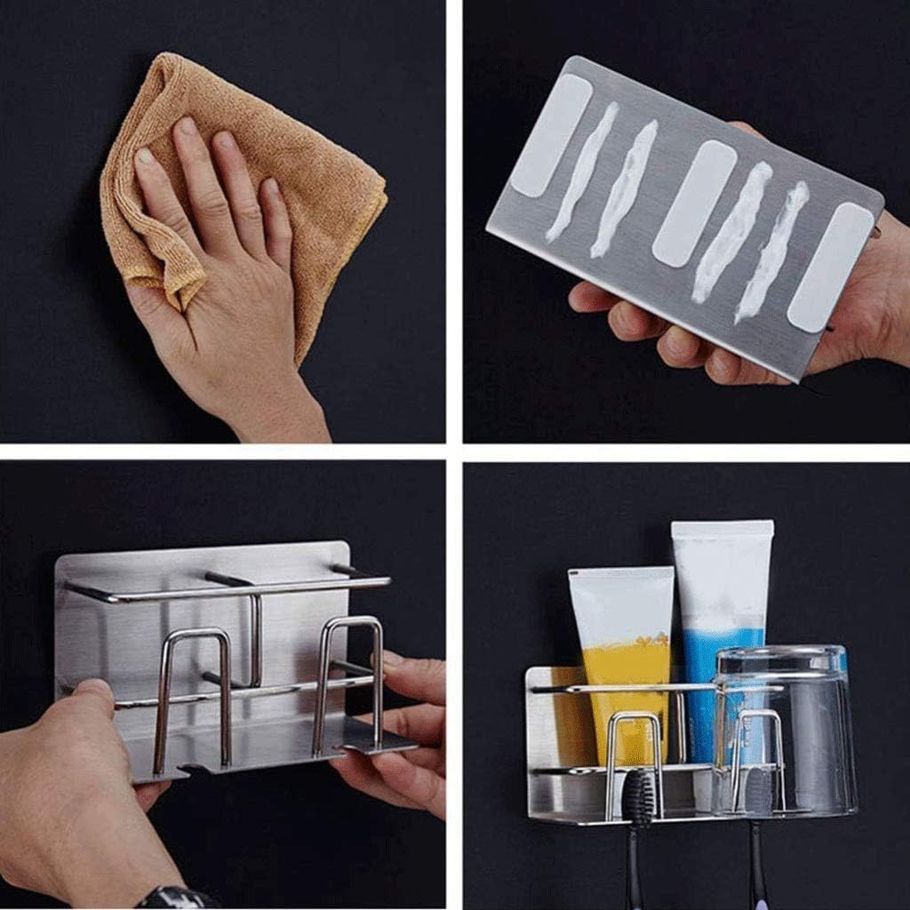 Toothbrush Holder, Stainless Steel Multifunctional Wall Mounted for Bathroom Shower, Stand