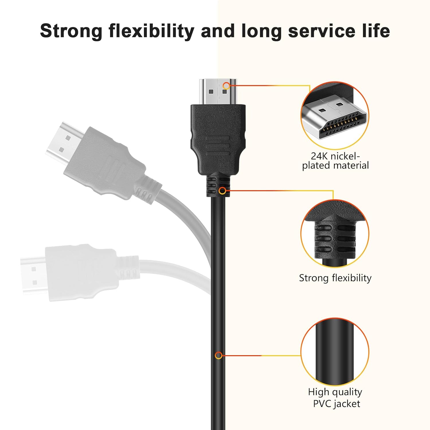 4K HDMI Cable 10 Pack 6ft,18Gbps High Speed HDMI Braided Cord,4K@60Hz, HDR, 3D, Dolby, ARC Compatible with PS5,PS4,HDTV,Blu-ray,Xbox,Laptop