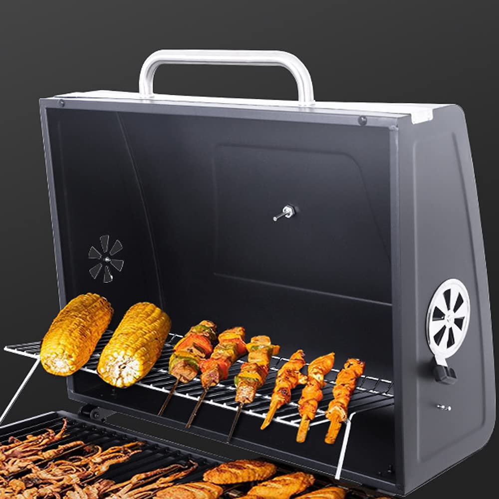 FP-TECH Grill BBQ a Carbonella 115x66x106 cm con Ripiano Regolabile