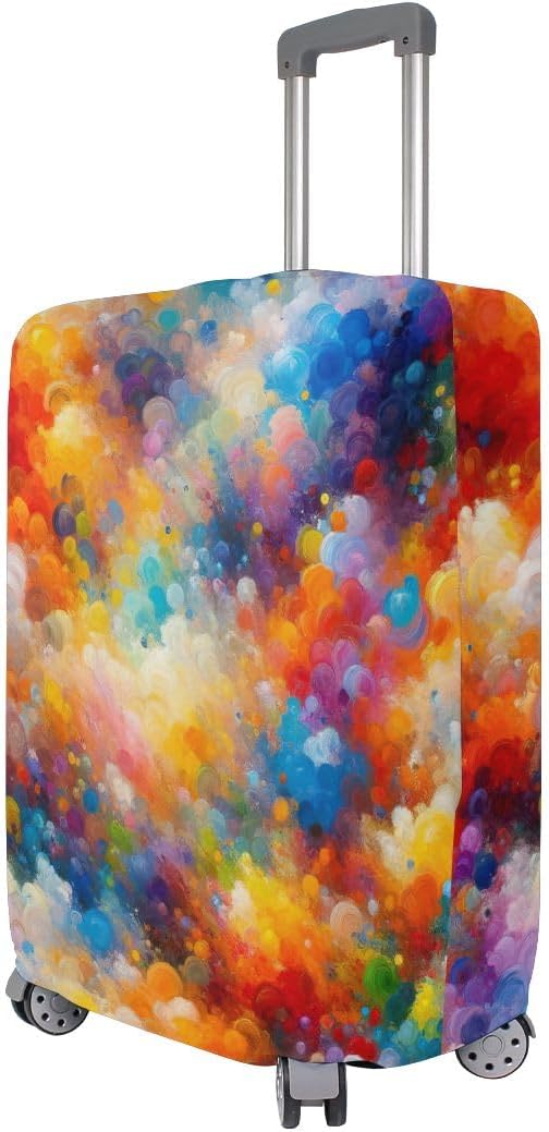 CHIFIGNO Colorful Painting Suit Case Cover Carry on Luggage Protector Cover Fits 18-32 Inch Suitcase Travel Accessories XL Fits 29-32 Inch