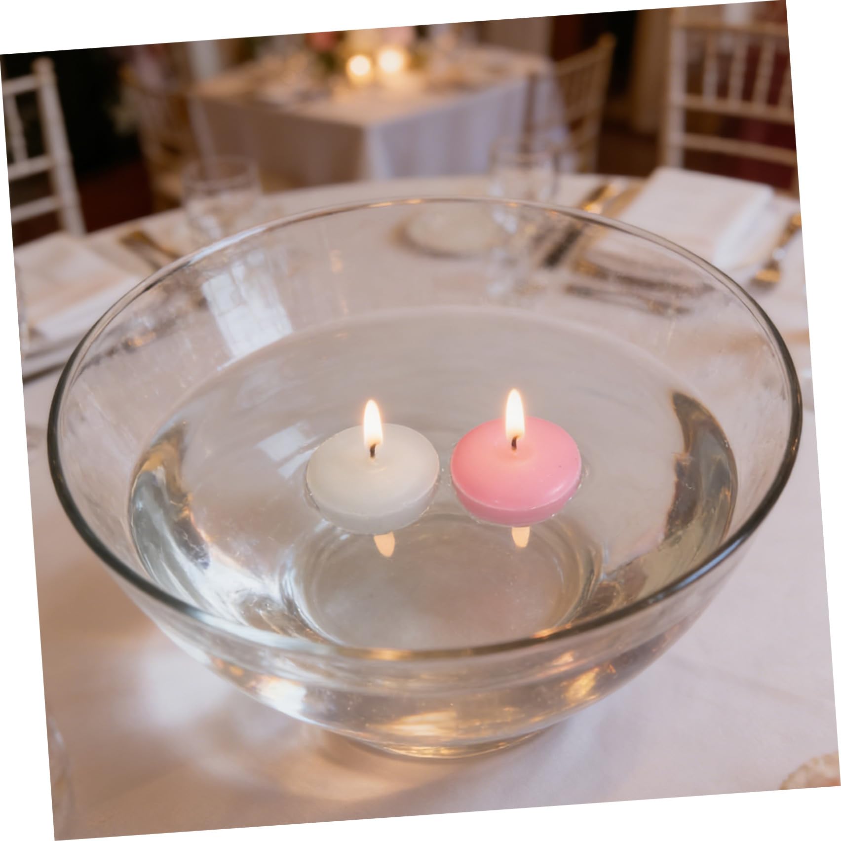 ULTECHNOVO 40 Pezzi Candele Galleggianti Performance Stabile in Acqua in Paraffina e Cotone Eleganti per Decorazioni Piscina e Matrimoni per Atmosfera Romantica