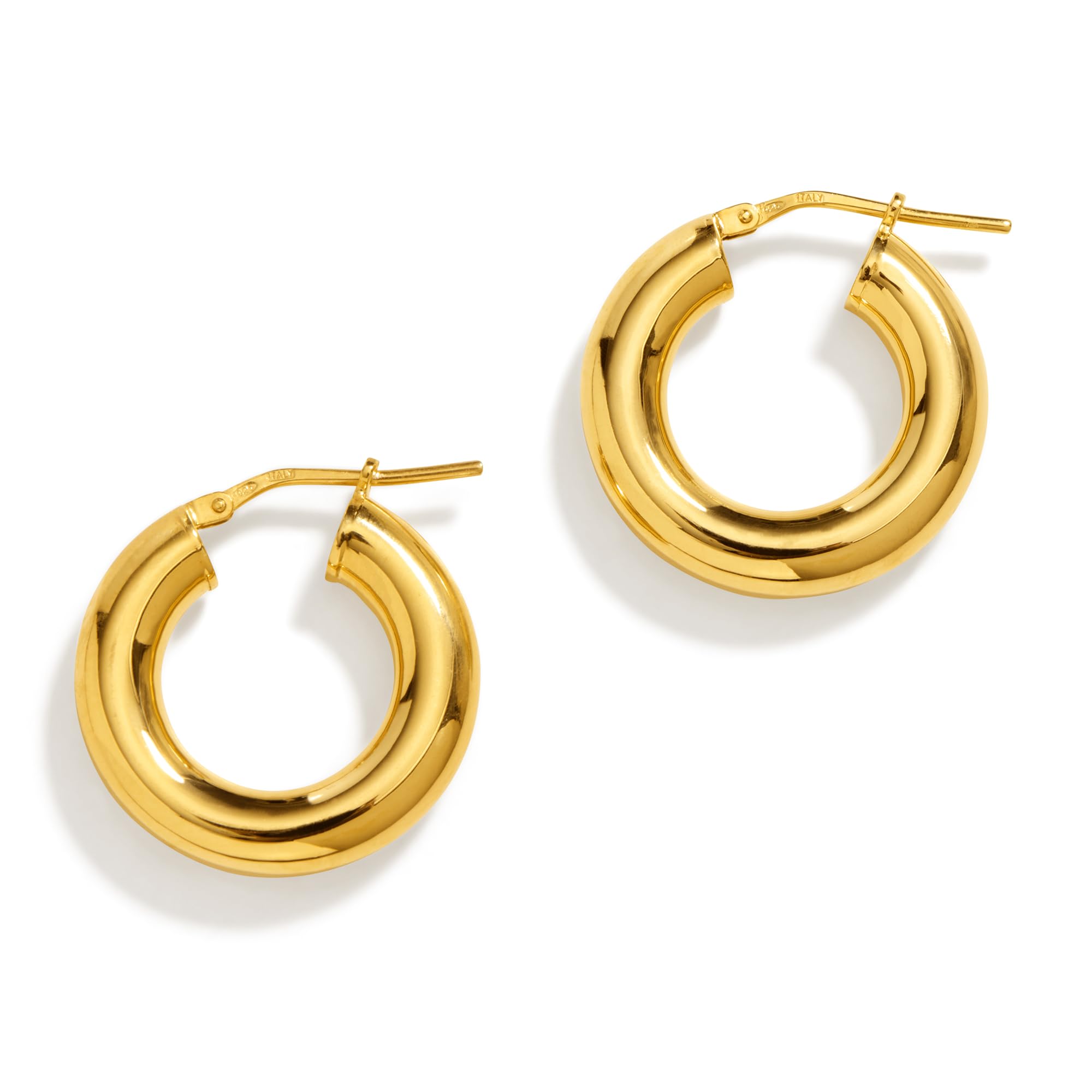Creolen Damen 925 Sterling Silber – 18K vergoldet – Wasserfeste Ohrringe – Handgefertigt in Europa – Nickelfrei – Minimalistisches Schmuckdesign