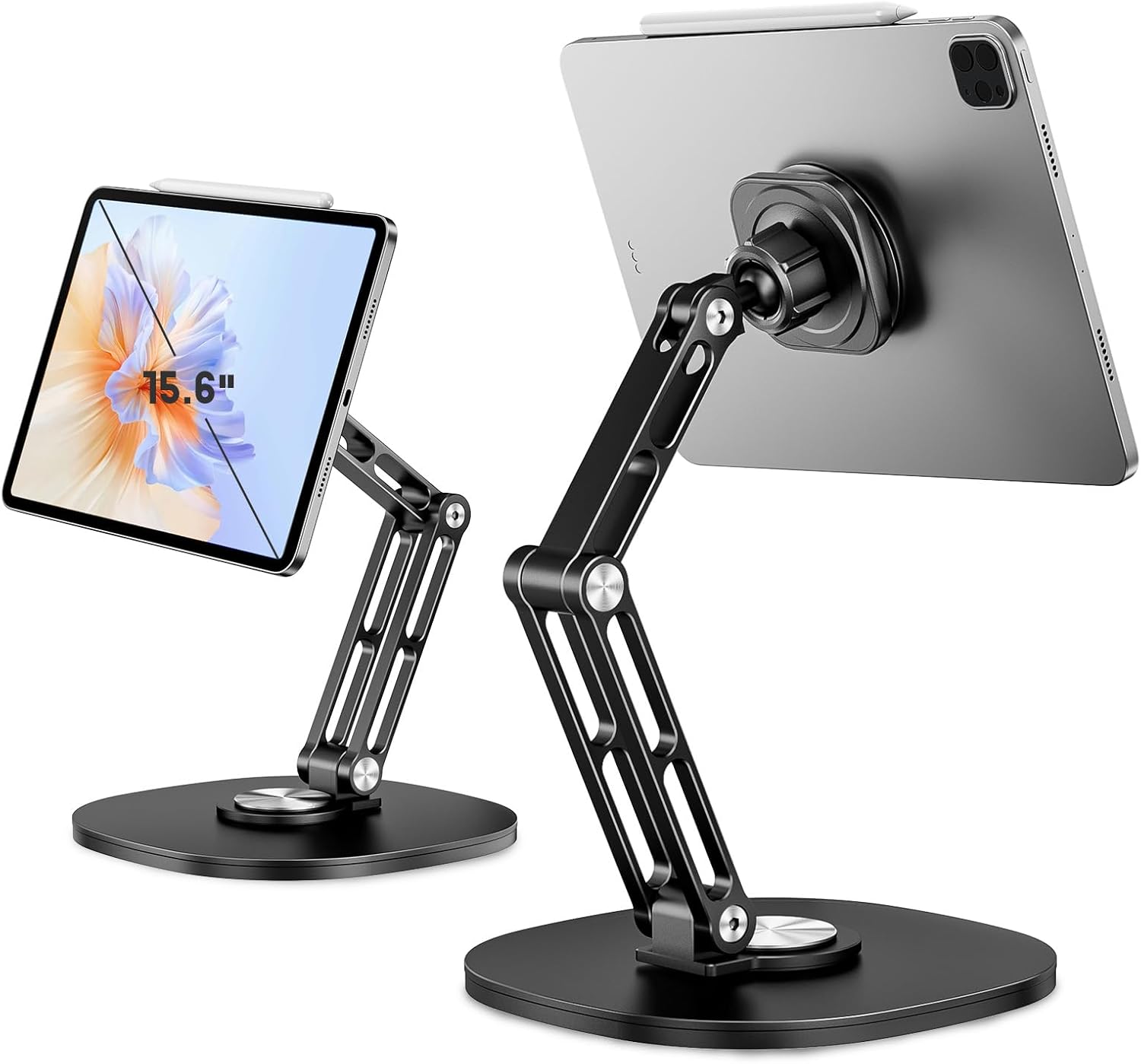 OHLPRO Universal Magnetic iPad Stand for Desk, Foldable Tablet Holder with 360° Rotation, Aluminum Desktop Mount for iPad/Tablet/Monitor up to 18.5", Office Desk Accessories Men/Women Gifts