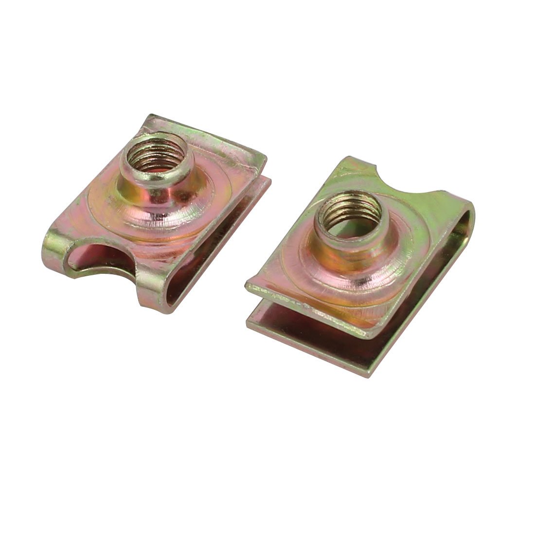 Aexit 10pcs M6 Home Hardware Thread Size 65Mn Steel Speed Fastener Extruded U Nut Brass Tone Model:38as249qo675