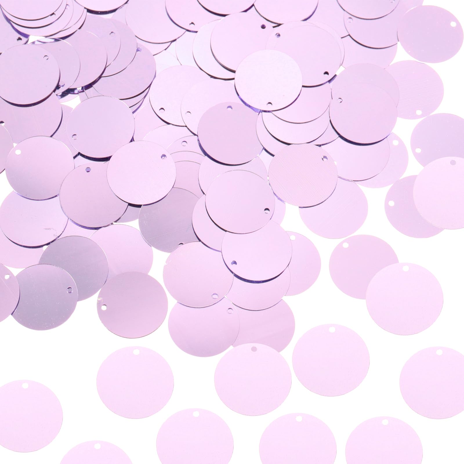 sourcing map 450 Pcs Flat Round Sequins 20mm/0.8 Inch Loose Paillettes Craft Sewing Sequins with Single Side Hole for DIY Embroidery Clothing Jewelry Making, Purple Pink — image 1