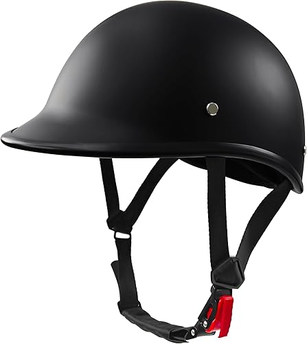 Miniatura 2 de Medio casco para motocicleta, aprobado por DOT, vintage, cara abierta, unisex, para adultos, para motocicleta, scooter, ciclomotor, Street Cruiser