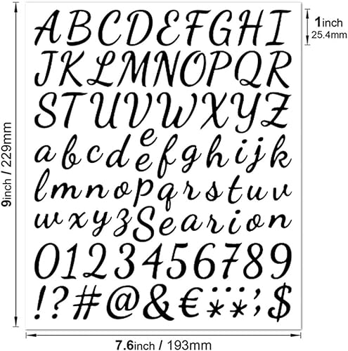 Miniatura 2 de Calcomanías del alfabeto, 12 hojas autoadhesivas de vinilo con letras y números, calcomanías de bricolaje, álbumes de recortes, tarjetas de