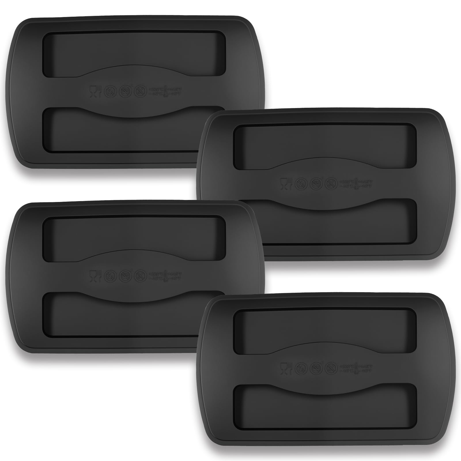 4Pcs Silicone Toaster Dust Cover Toaster Appliances Top Cover Bread Machine Covers Slice Top Lid 17.8×10.4×1.2cm Appliance Bread Protector Wide Slot for Most Toasters Machine Black