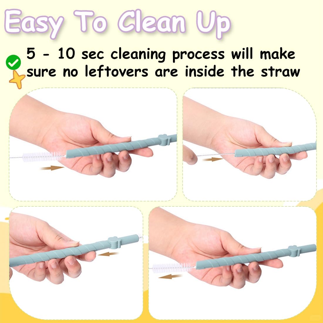18 Cannucce In Silicone Riutilizzabili - Colorate, Con 2 Spazzole