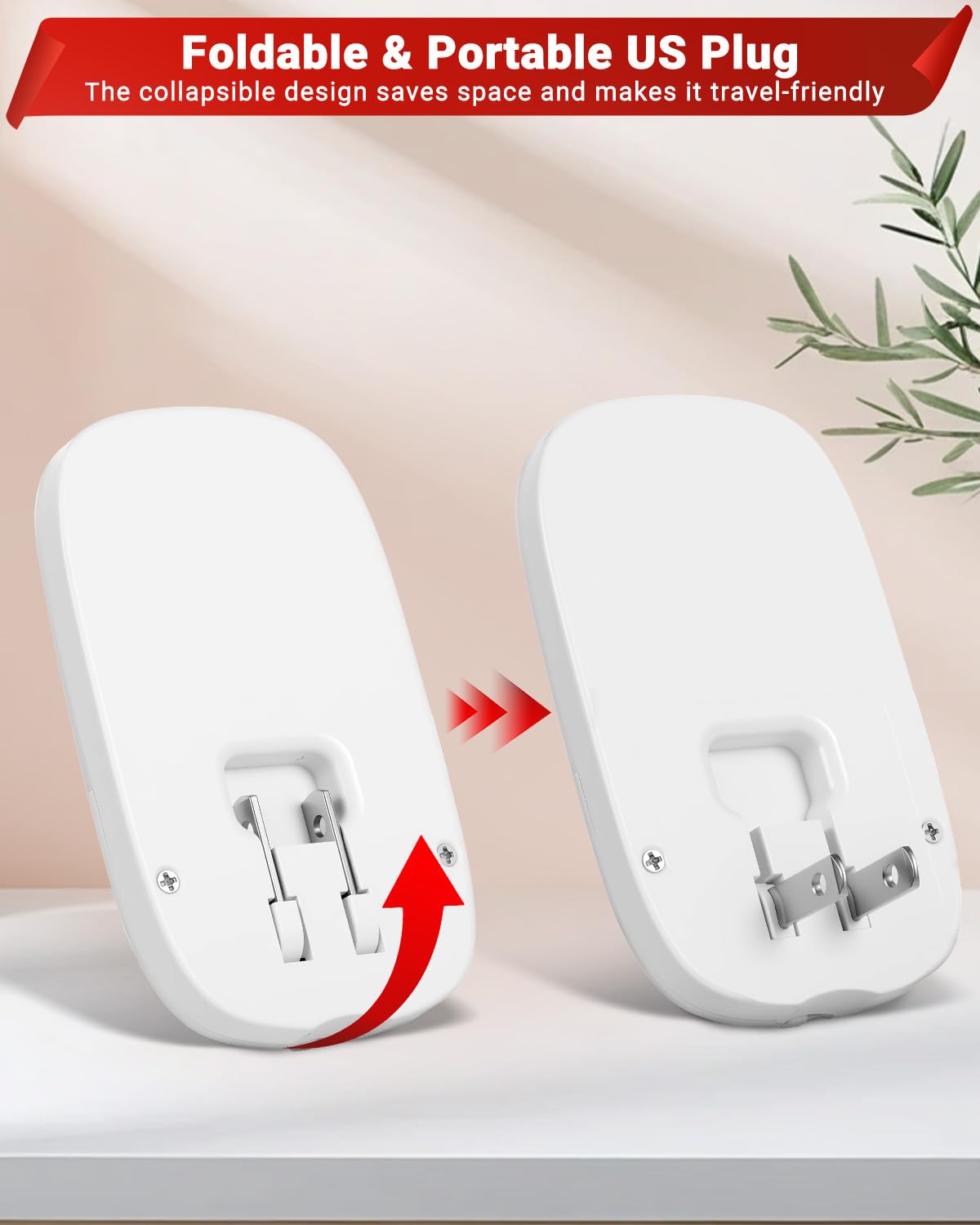 670nm Red Night Lights with Retractable Plug 2 Pack - 0 5W Red Light Night Light with Dusk — view 2