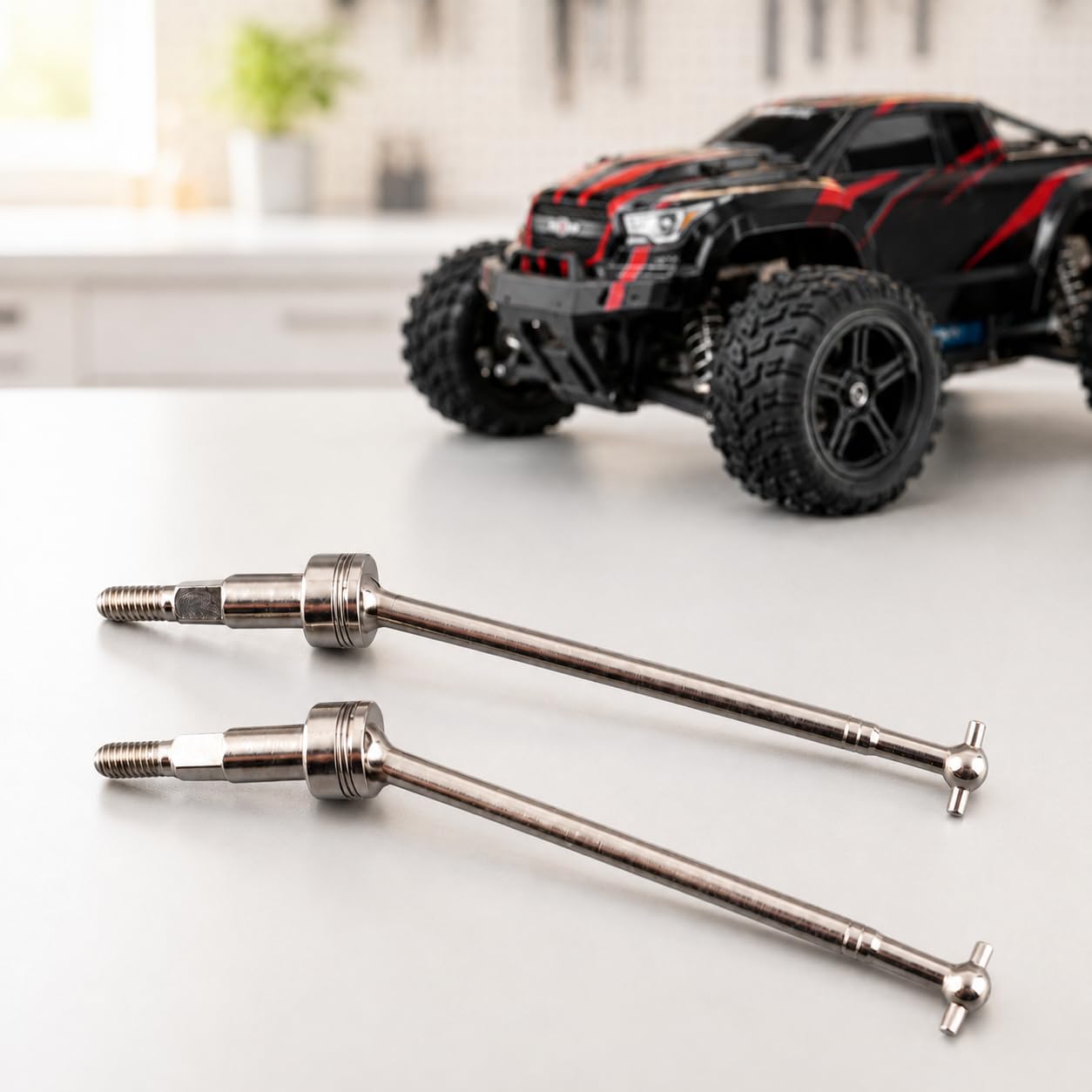 JOROBURO RC Car Axle, Metal Wheel Drive Shaft Spare Part, RC Universal Drive Shaft Joint Dogbone Upgrade Parts for PX9200-28 Wheel Drive for 1/12 1/10 9200 9200E 9205E 9206E RC Car Truck Spare Parts
