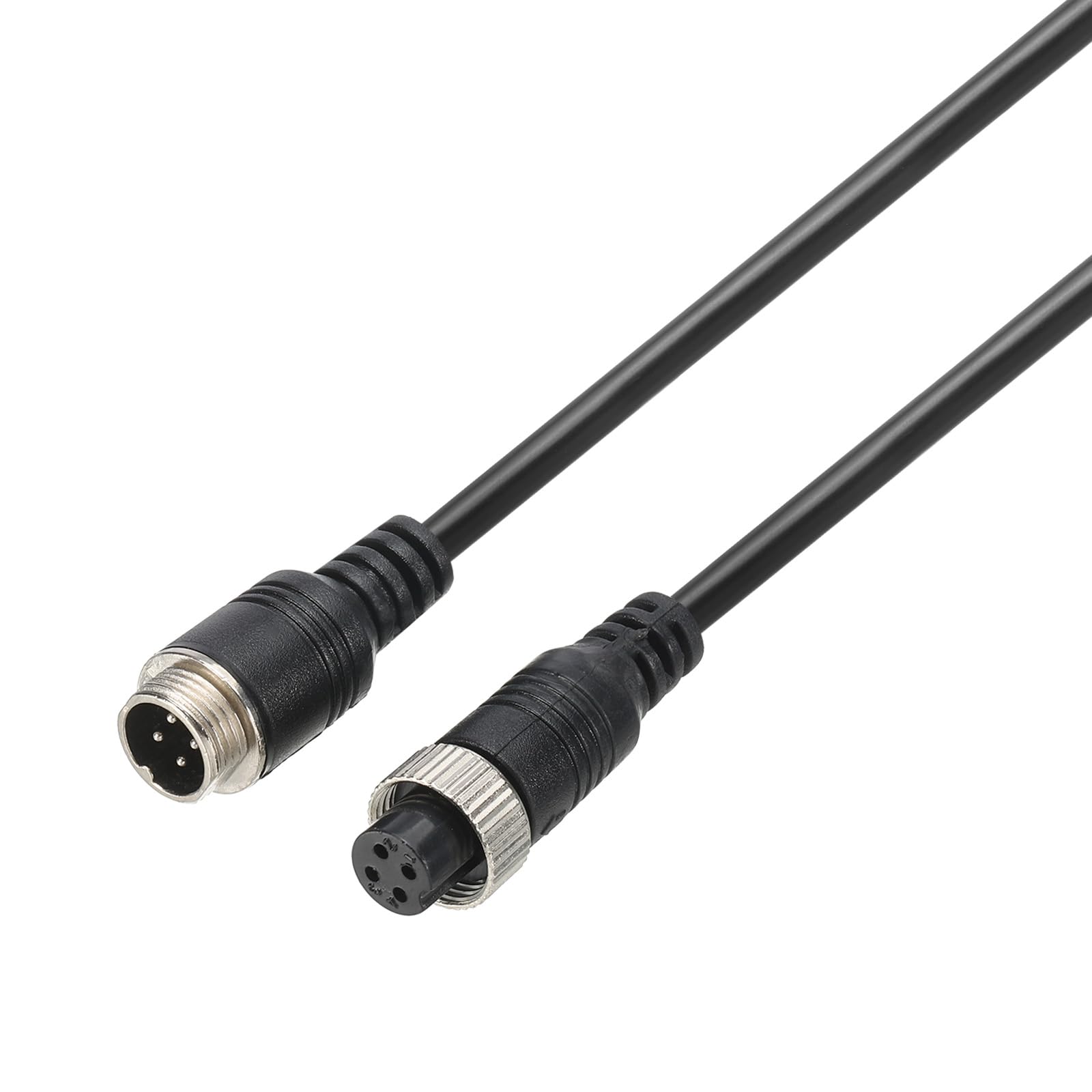 PATIKIL 6 Pin Extension Cable Wire 3.3 ft / 1 Meter, 6 Core Power Cord with Male Female Connector at Both End for LED Strip Light Car Truck Lighting, Black