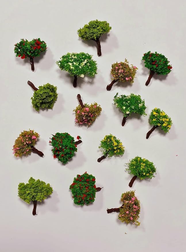 Kaushalya Miniatures Scale Model Trees 3cm Height ~ Mix Flower Wire Tree (WT30M 25 Pieces Per Pack)-image-24
