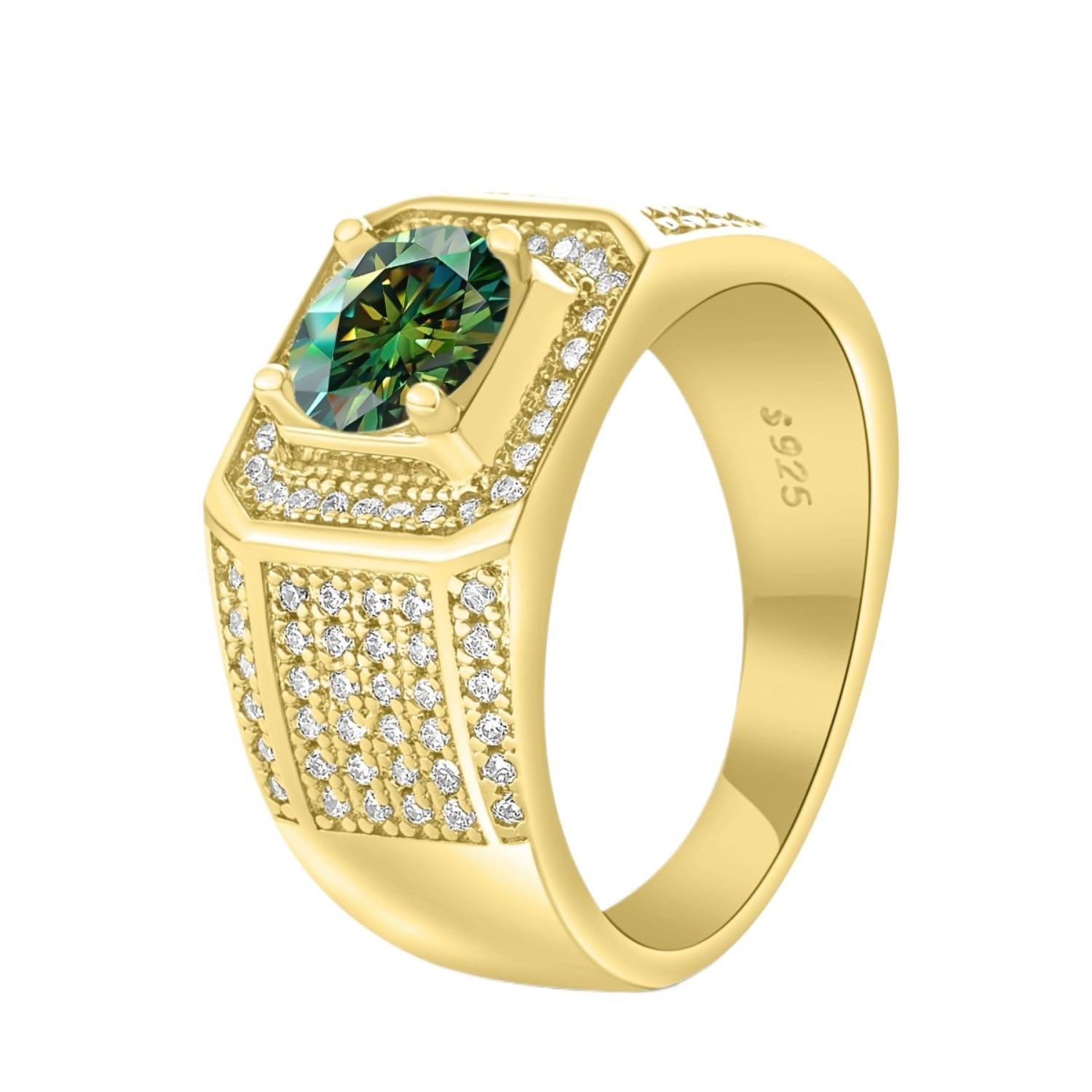 Anillos de moissanita de 1 quilate para hombre, alianzas de boda de plata de ley 925 de 18 quilates, anillo de moissanita, anillos de compromiso de moissanita, anillos de diamantes de oro para