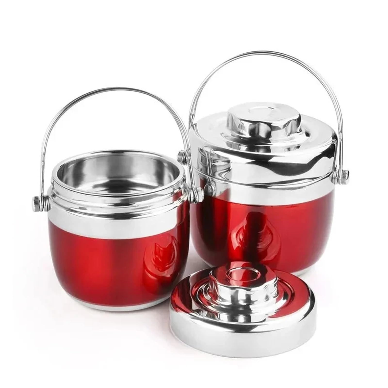 Bento Box Termico Isolamento Zuppa Stoviglie Portatili in Acciaio Inox(Sliver 1.2L)