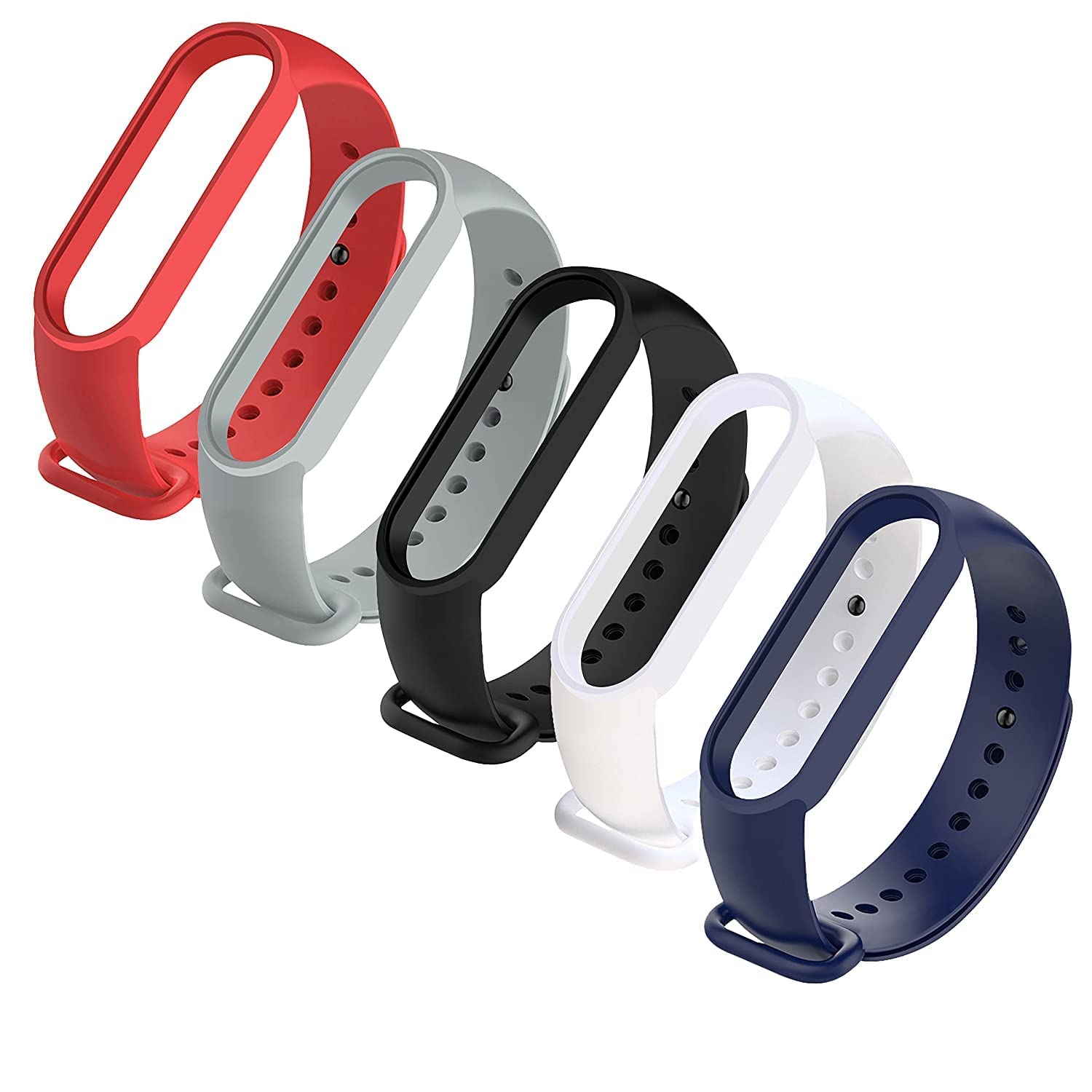 FREXCEZ Adjustable Xiaomi Mi Band 5 / Mi Band 6 Watch Silicone Strap Band Bracelet - (Set 5) (B09KQL7X6B) Amazon Price History, Amazon Price Tracker