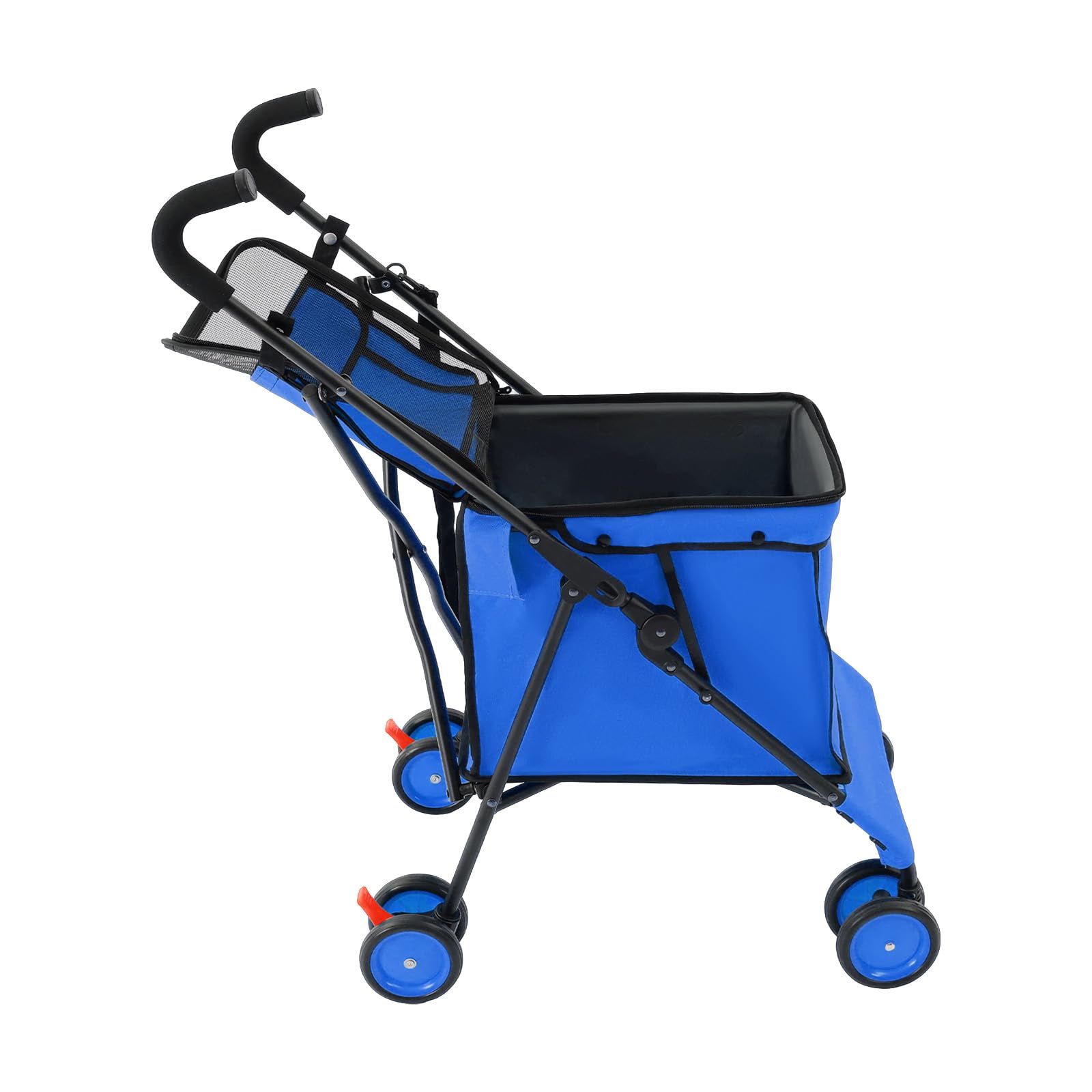 Hundebuggy, 2 in 1 Faltbar Hundewagen bis 70kg für kleine mittel Hunde & Katzen, Hunde Katzenwagen mit 4 PCS 360° Rädern, Langlebig und Robust, Als Warenkorb Erhältlich (Blau)