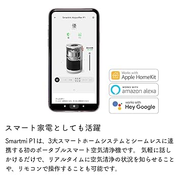 Amazon | Smartmi 小型スマート空気清浄機P1 16畳対応 CADR250m³