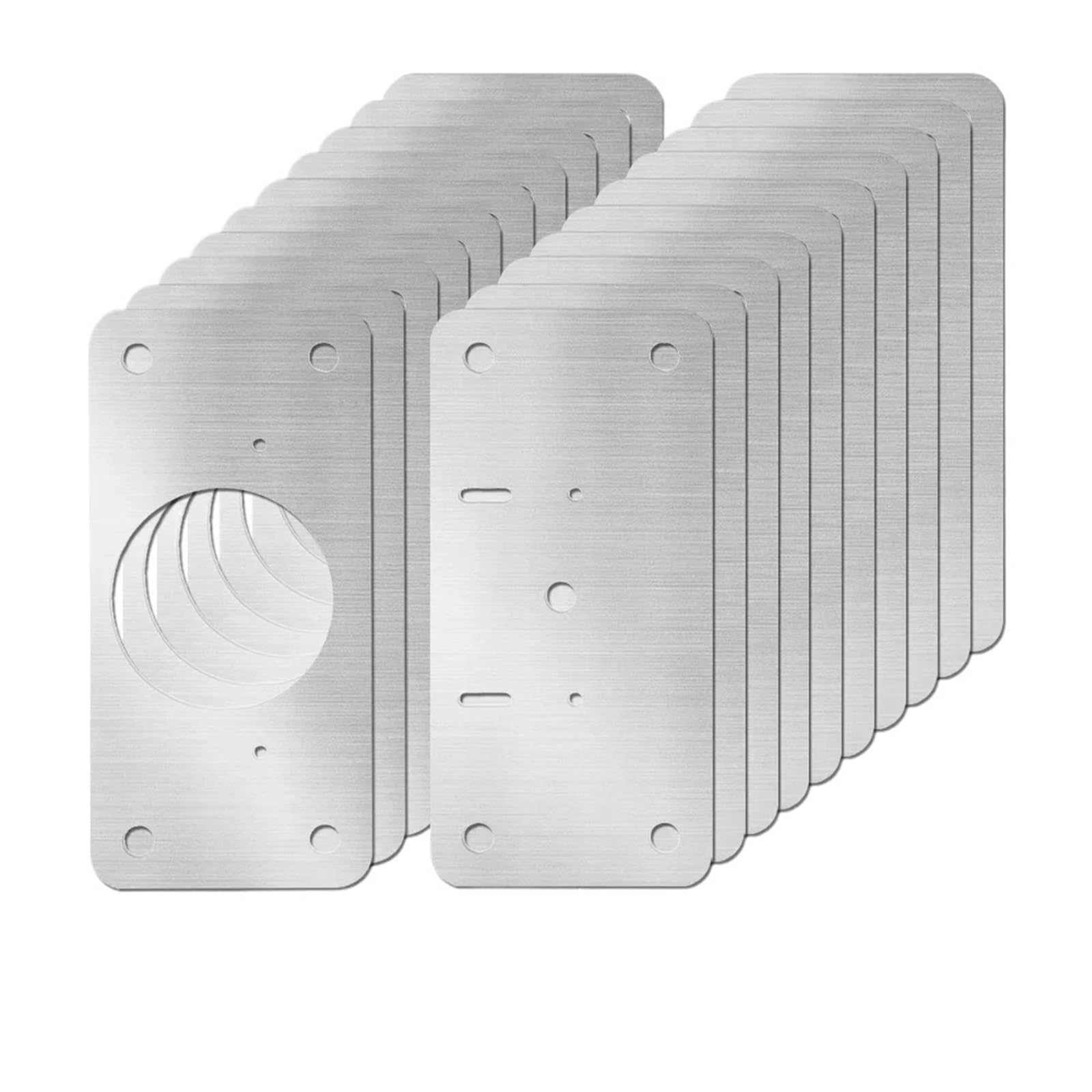 Plaque de réparation pour charnières en acier inoxydable pour porte d'armoire - Lot de 20
