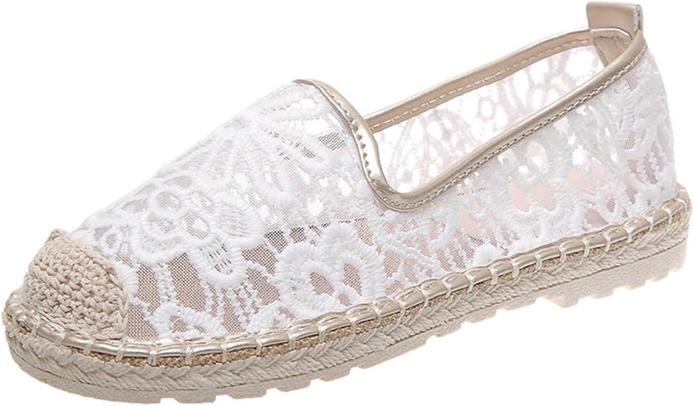 Espadrilles for Women UK Platform Slip On Flats Casual Trainers Ladies Shoes Dressy Rope Loafer Flat Round Toe Dress Shoes