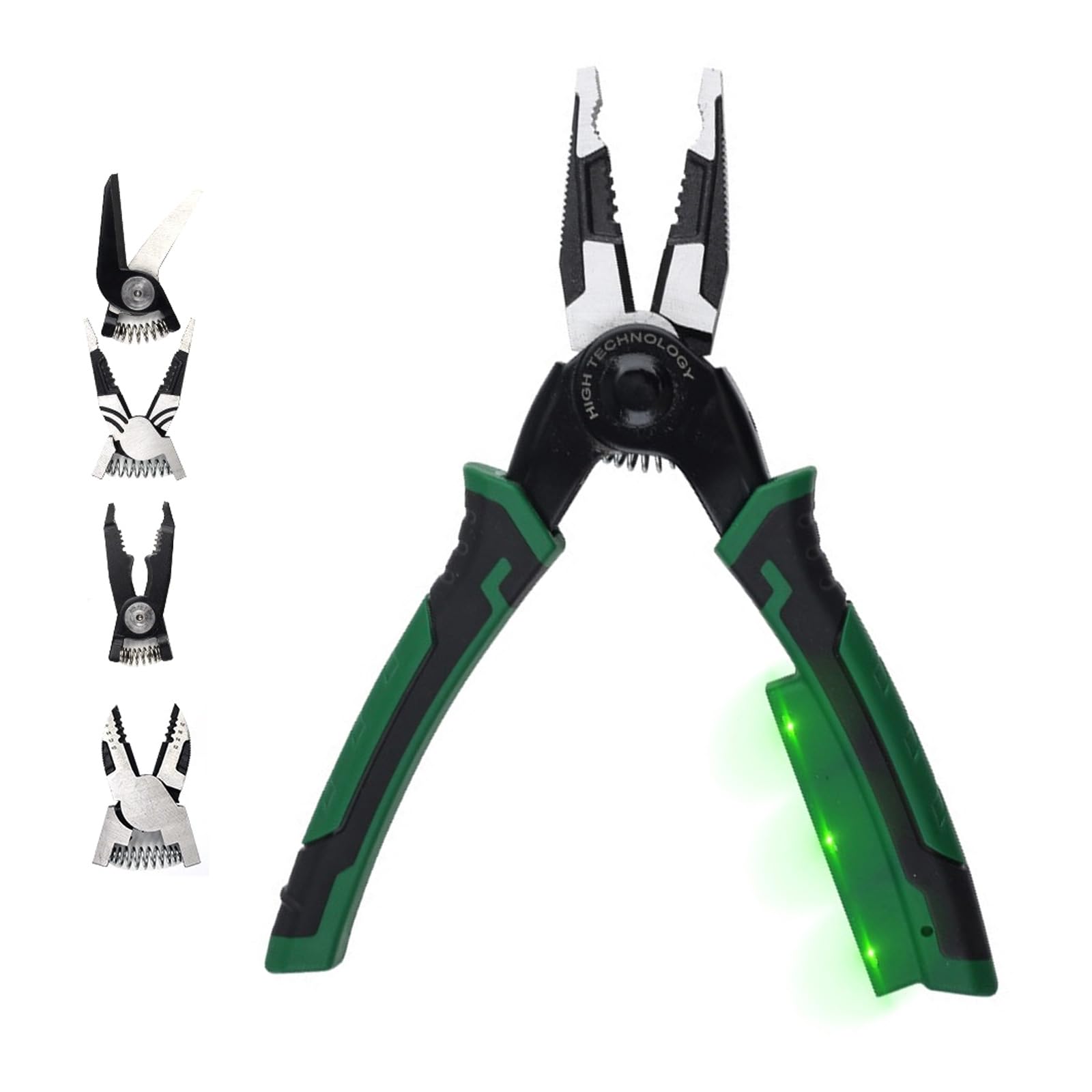 Alicates ergonómicos de cabeza intercambiable para prueba de voltajes, herramienta múltiple de aleación de acero con mango antideslizante para electricistas, alicates ergonómicos de mango