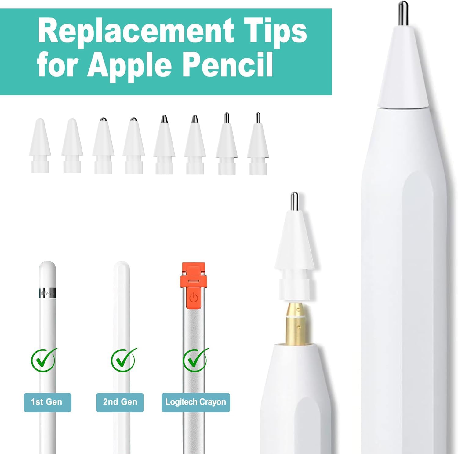 Amazon.com: Apple Pencil Tips, Replacement Tips Compatible with