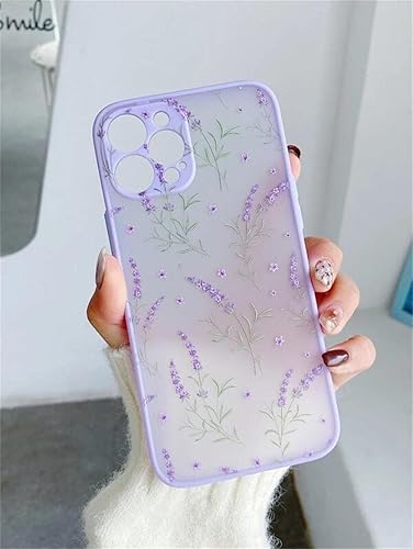 Miniatura 3 de Ownest Funda compatible con iPhone 12 para iPhone 12 transparente esmerilado, parte trasera de policarbonato 3D floral para niñas y mujeres, funda