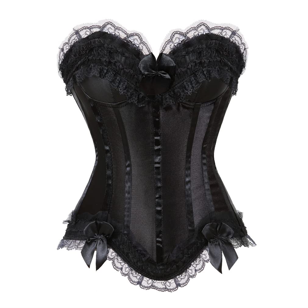 Grebrafan Corset Bustier Gothique et Jupe Longue Tulle