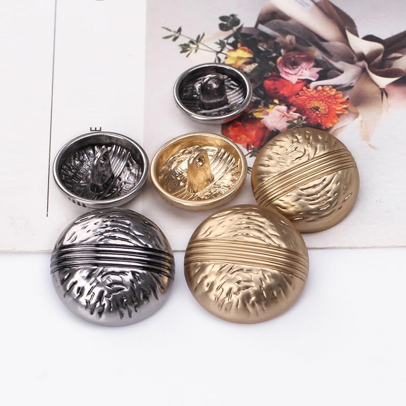 Metalowe guziki do płaszczy, 20 szt. Modnych okrągłych guzików na ubrania, swetry rozpinane, płaszcze, projekty rękodzielnicze(Silver,20 mm)