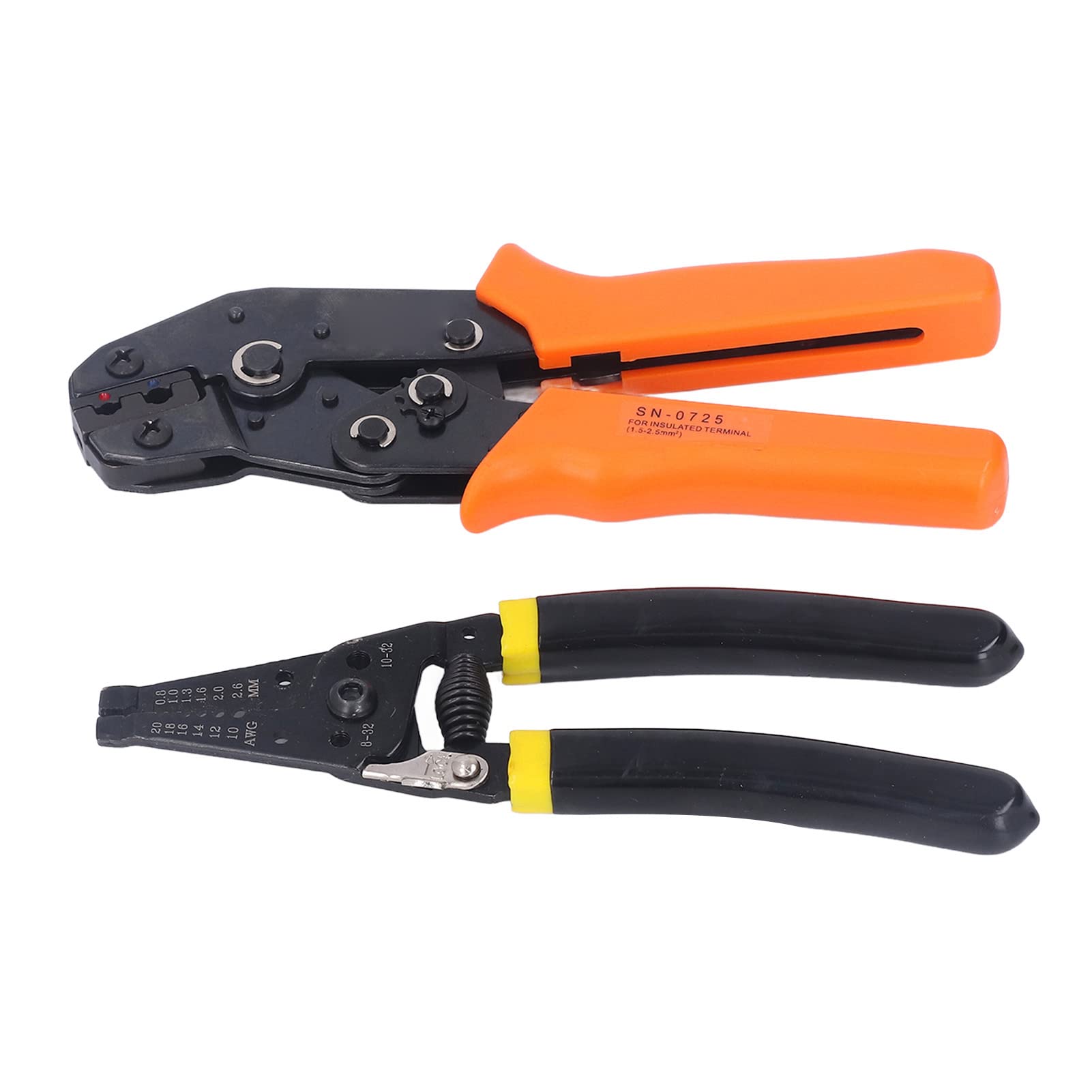 Kit de herramientas para engaste de cables con 4 mordazas intercambiables, pelacables, cortadores y alicates de engaste para terminales, mango ergonómico con liberación automática