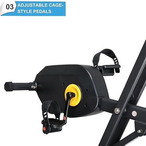 Miniatura 5 de Ktaxon Bicicleta estática plegable, resistencia magnética de 8 niveles para interiores con asiento ajustable en altura, máquina de bicicletas de