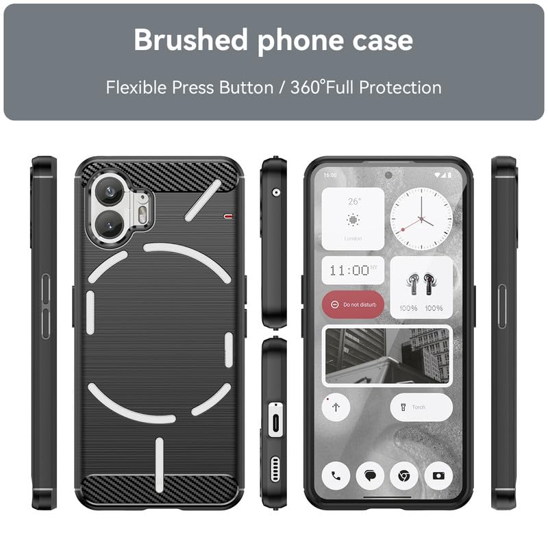 Image of Hybrid Carbon Fiber Back Case for Nothing Phone 2 (Black)