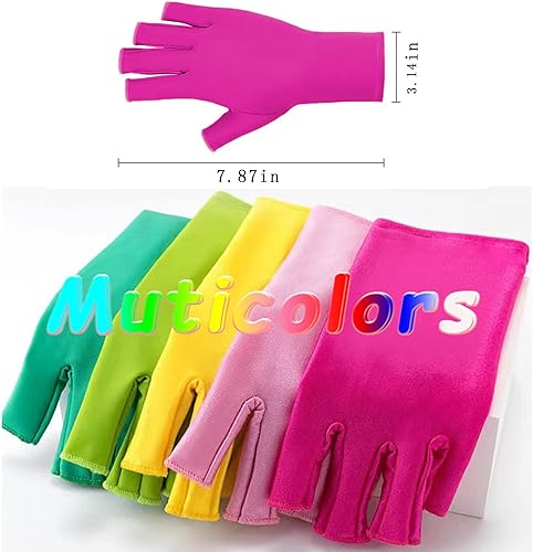 Miniatura 5 de Guantes anti UV para lámpara de uñas de gel, guantes de protección UPF50+ para manicuras, guantes de protección solar UV para mujeres