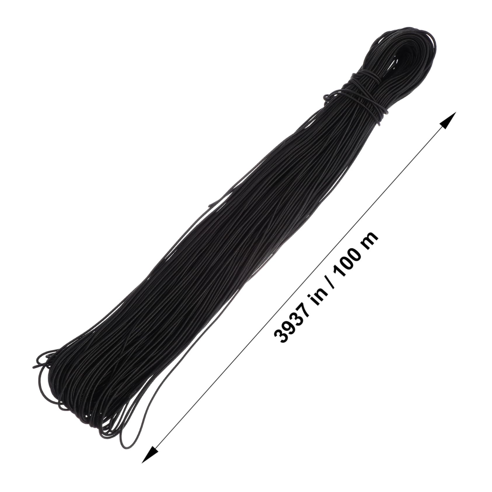 Cinta Elástica Redonda Negra 2,5 Mm 100 m para Manualidades DIY Costura Confección Accesorios para Disfraces y Mascarillas Uso Doméstico y Artesanal