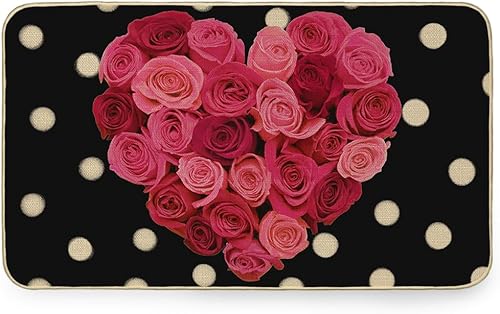 CROWNED BEAUTY Tapete para puerta delantera del día de San Valentín, de 17 x 29 pulgadas, para interiores y exteriores, diseño de lunares y