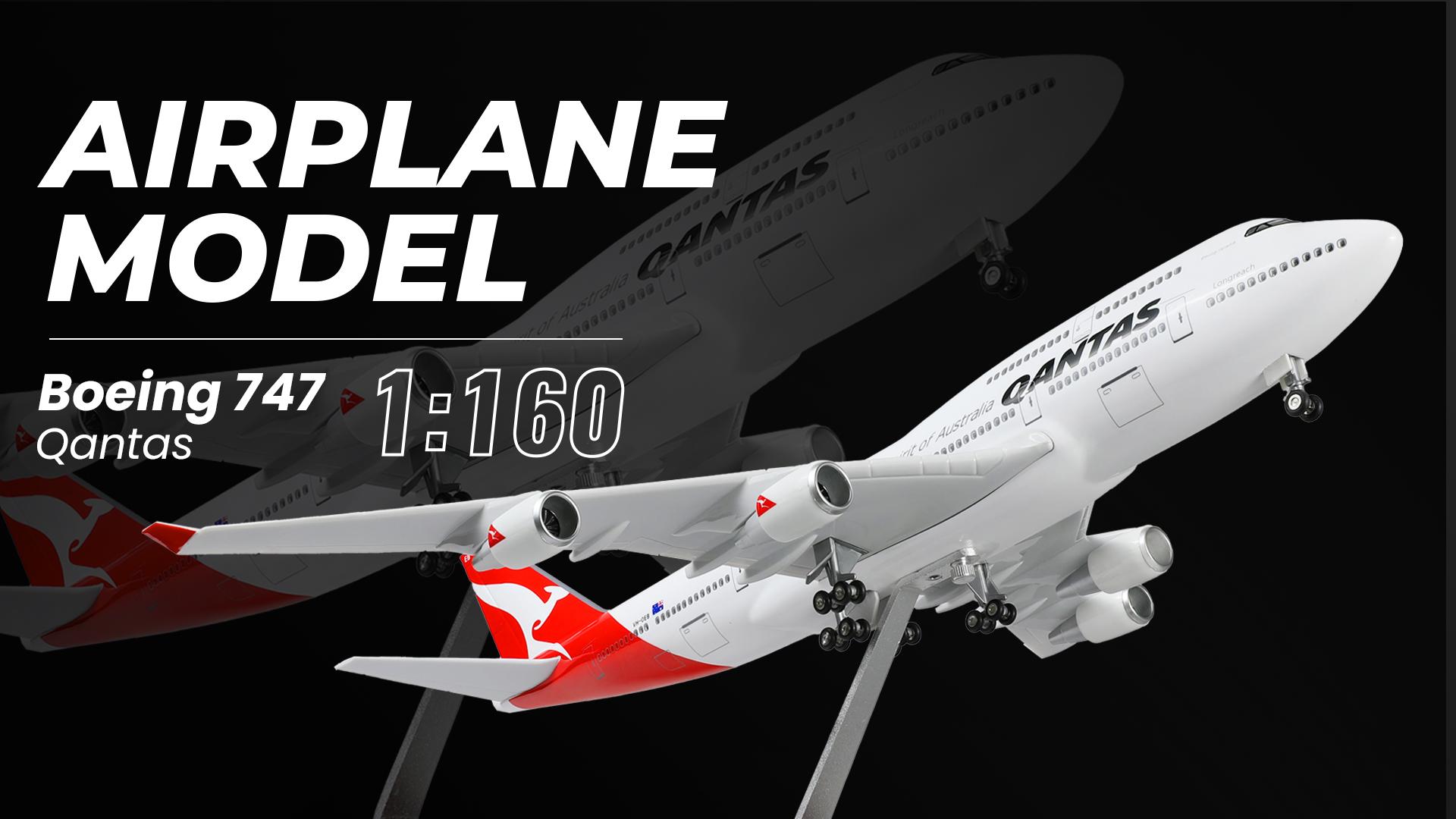 Amazon.co.jp: QIYUMOKE 1/160 カンタス航空 747 大型飛行機模型