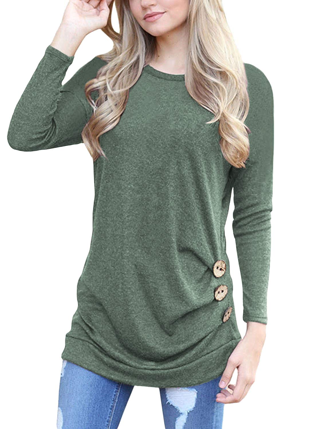 YincroWomen's Casual Long Sleeve Tunic Tops Fall Tshirt Blouses