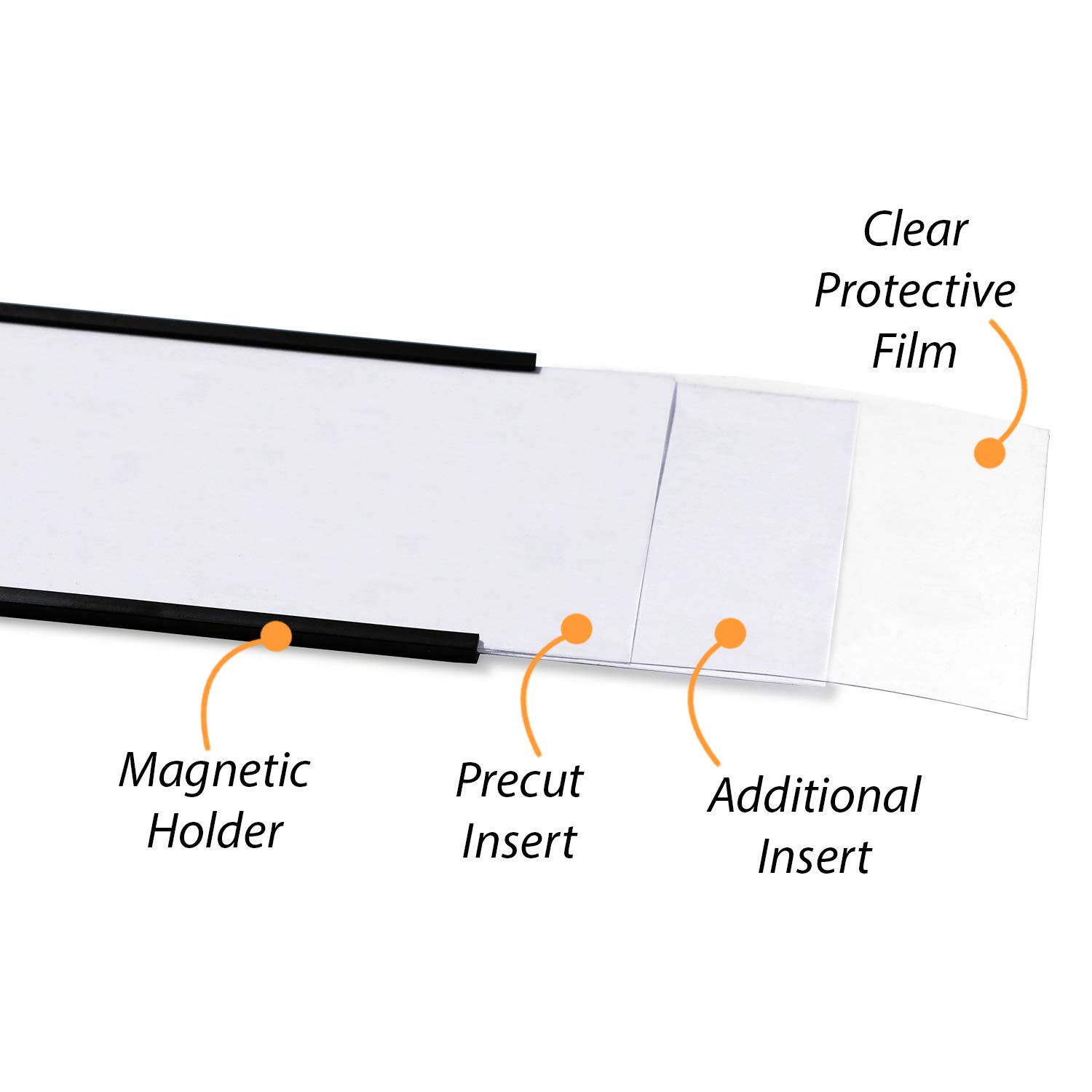 SmartSign - Supporto magnetico per etichette a forma di C, 6,3 x 20,3 cm, confezione da 10
