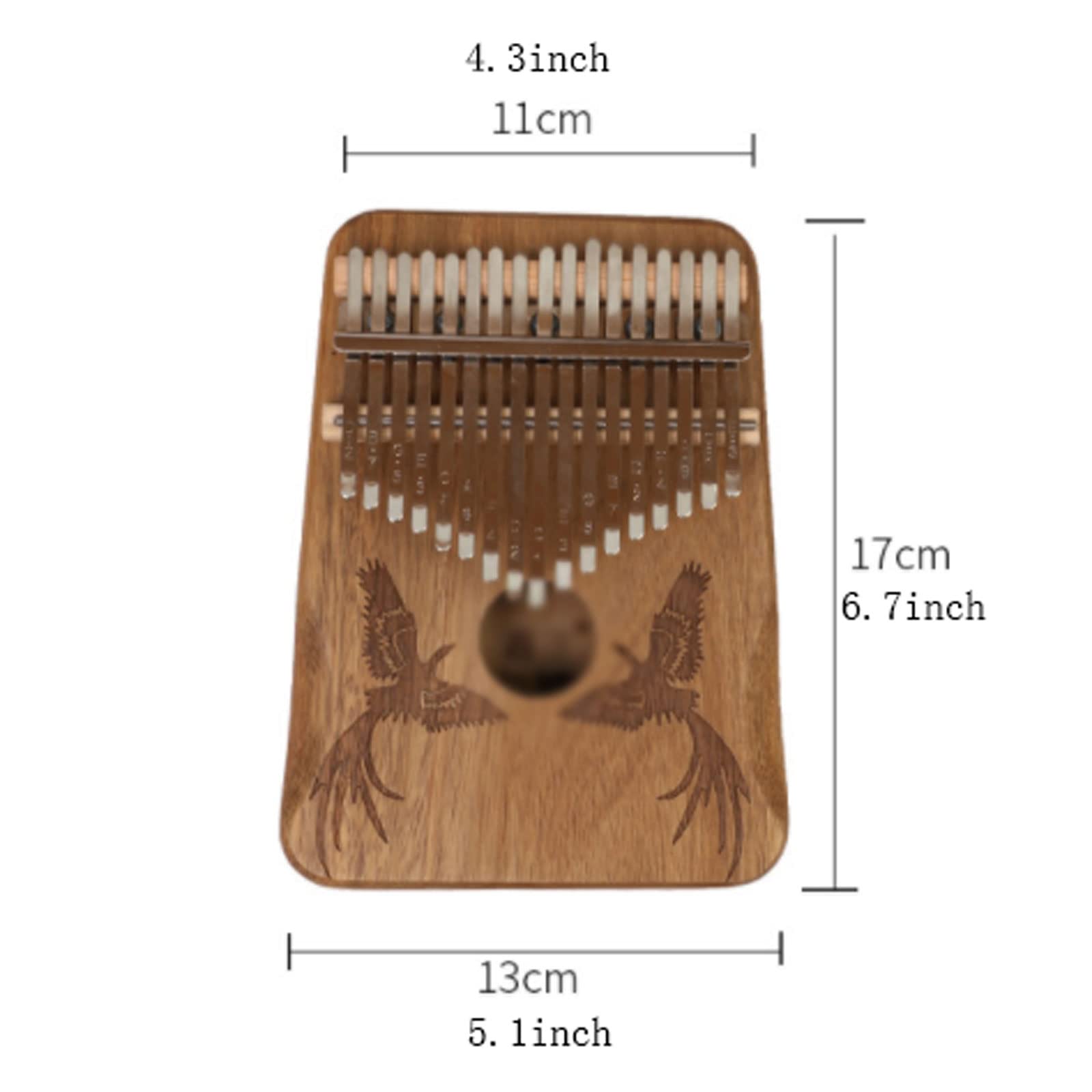 Suono Squisito Strumento Musicale in Legno per Pianoforte a Dita per Principianti ， inciso con Uno Squisito Motivo a Fenice ， Musica di Compleanno Facile da Giocare