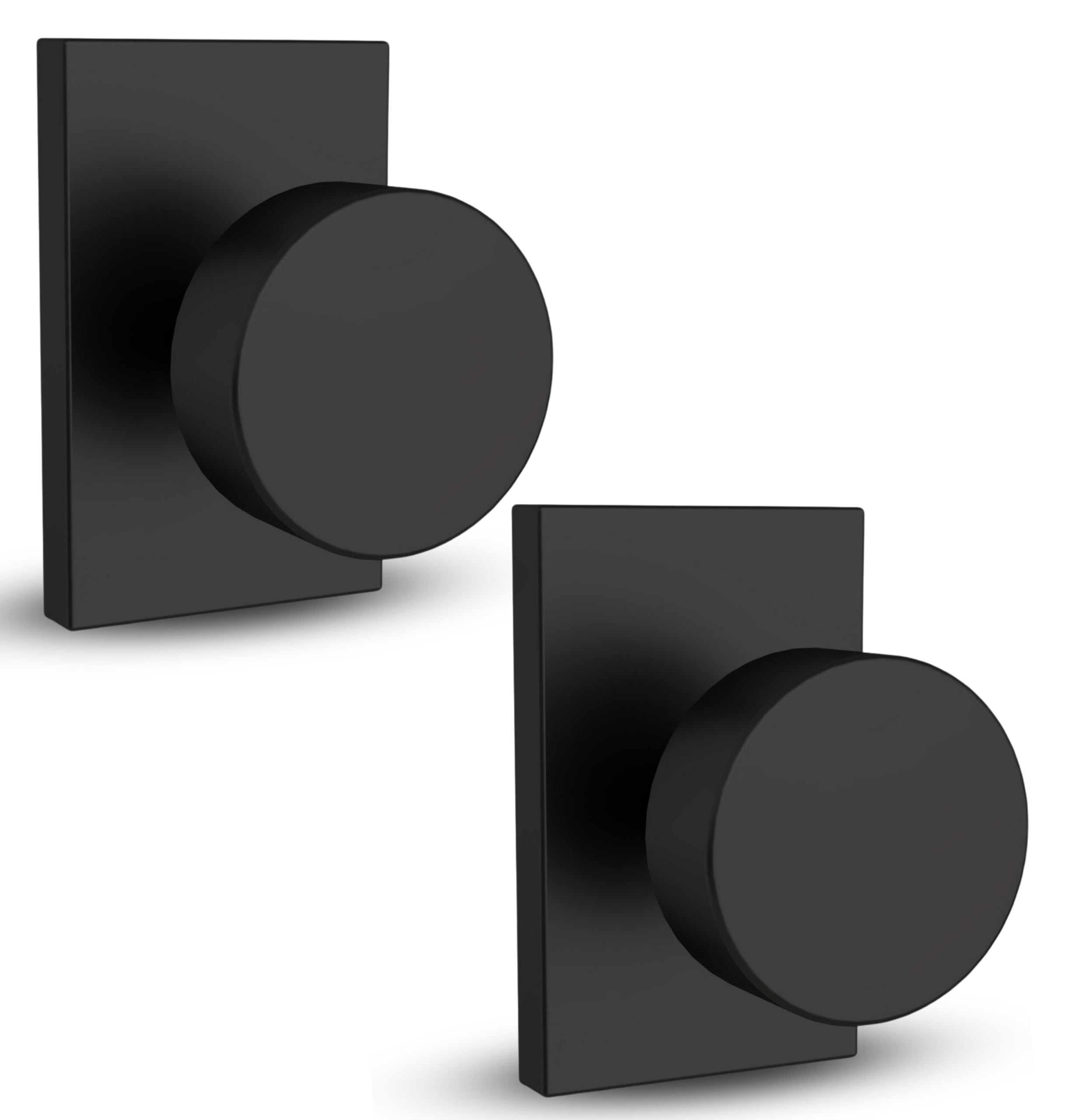Mega Handles Dummy I Door Knob for Hallway, Closet and Bathroom I Reversible Heavy Duty Design I Fits All Standard Door Sizes I Screws Included - Black Matte (2 Pack)